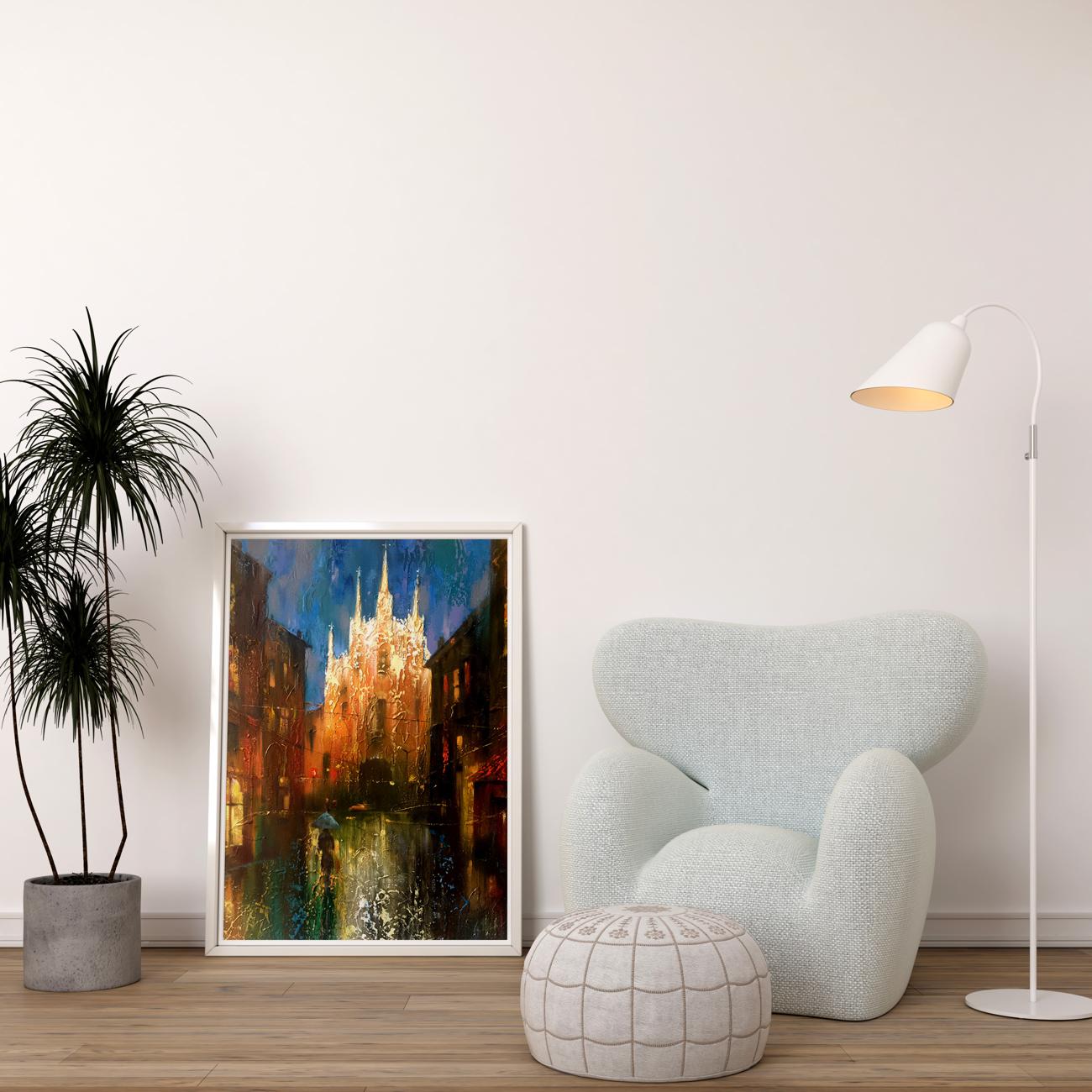 Oil painting Night street Anatoly Borisovich Tarabanov