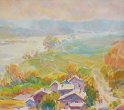 Oil Painting River Nature Landscape 