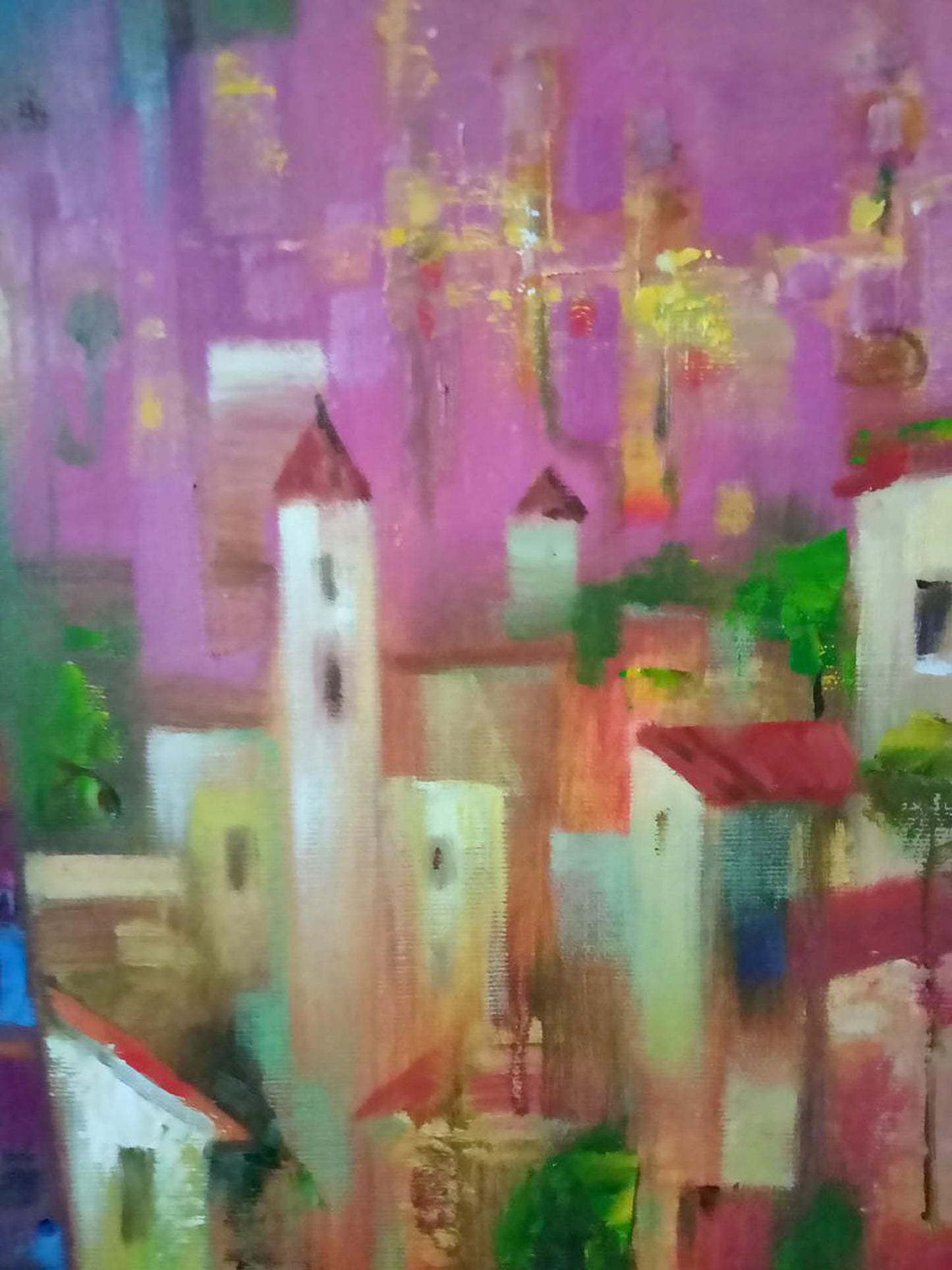 Abstract oil painting City of Sun Anatoly Borisovich Tarabanov