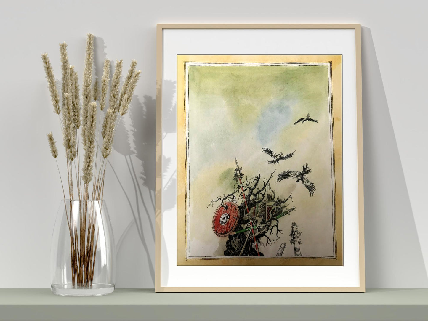 Watercolor painting On the battlefield Alexander Arkadievich Litvinov