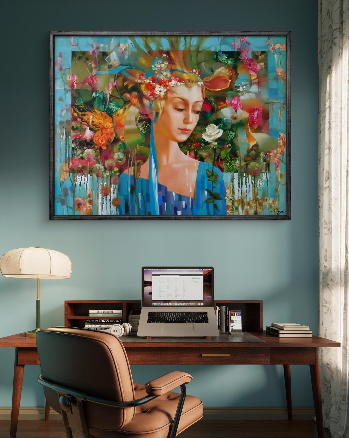 Abstract oil painting White rose Anatoly Tarabanov