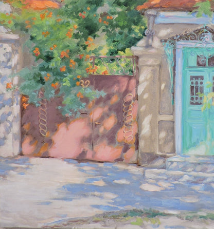 Oil painting Old town landscape Osnach Olesia