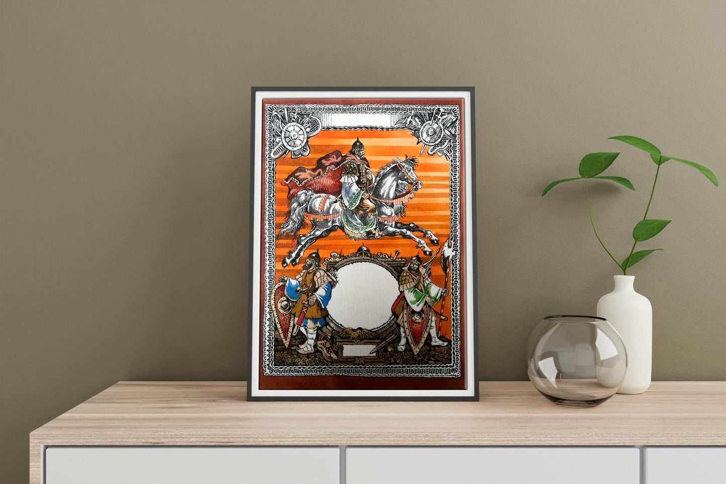 Watercolor painting King on horseback Alexander Arkadievich Litvinov