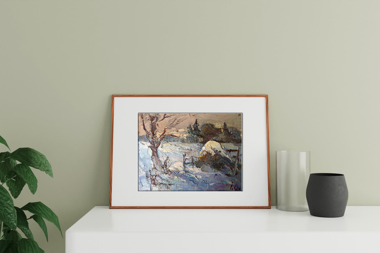 Oil painting Morning frosty