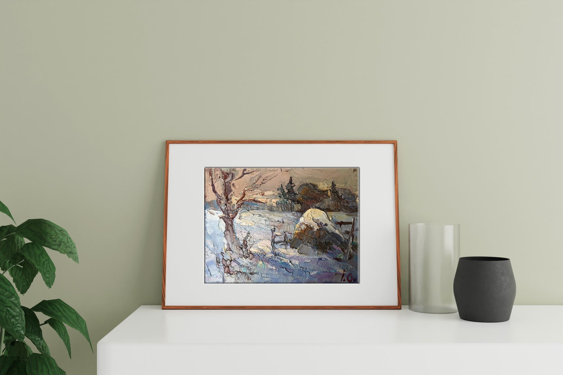 Oil painting Morning frosty