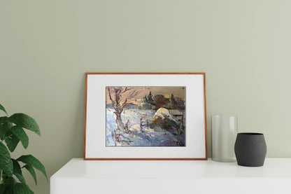 Oil painting Morning frosty