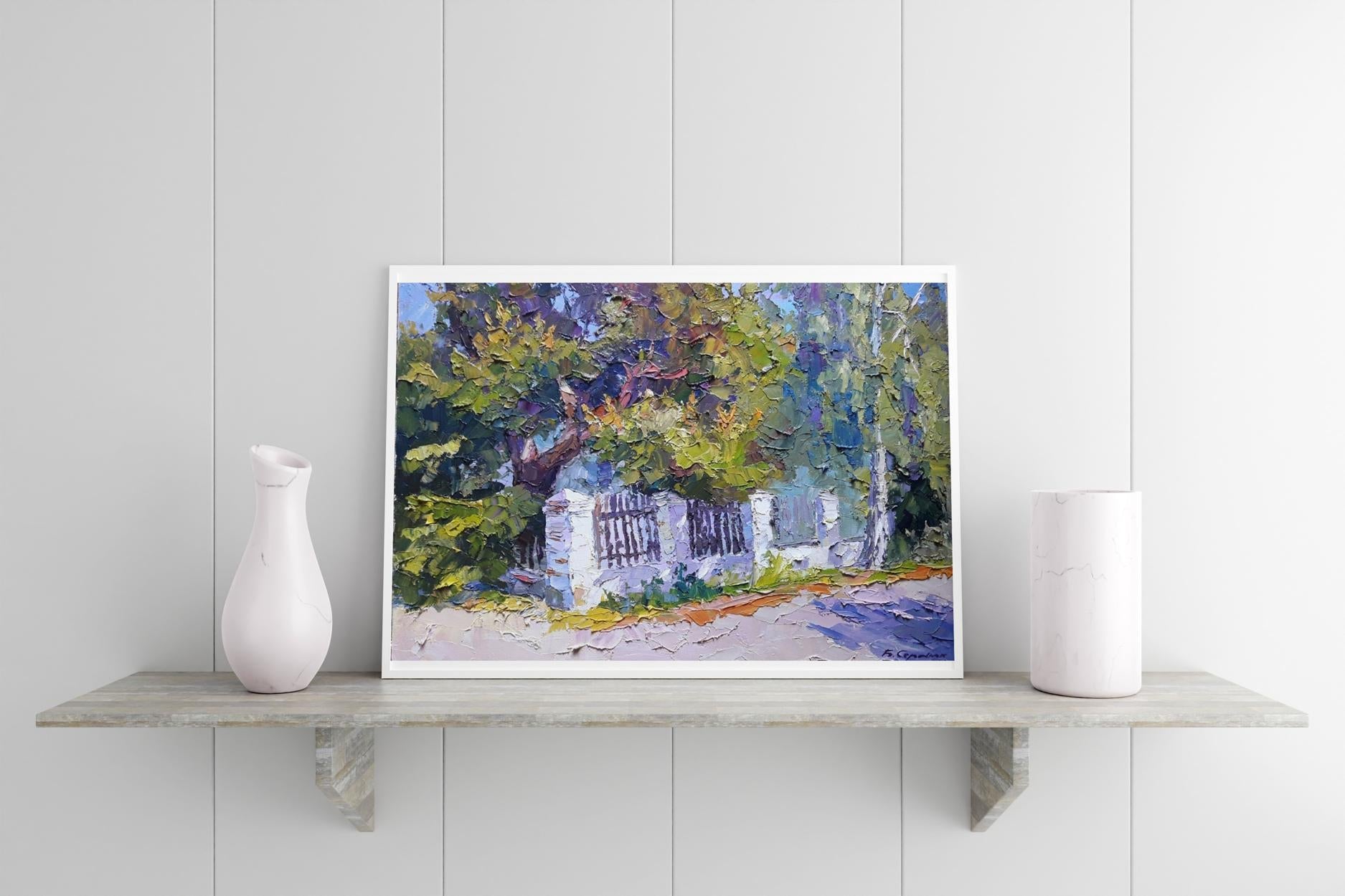 Oil painting depicting a "Sunny Day" by Boris Petrovich Serdyuk