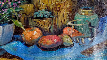Oil painting Still life with Chinese items Litvinov Daniil Olegovich