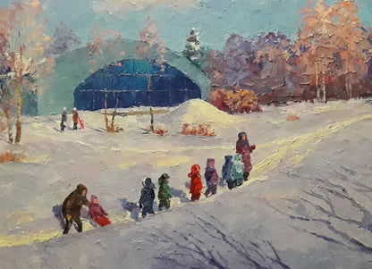 Oil painting Winter hugs Serdyuk Boris Petrovich