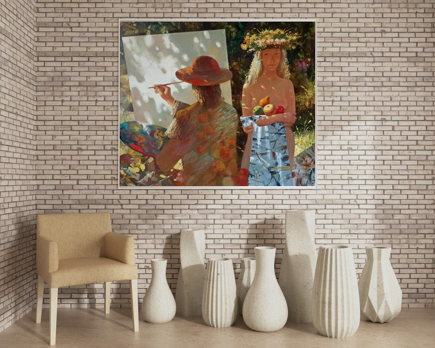Abstract oil painting Apple saved Anatoly Borisovich Tarabanov