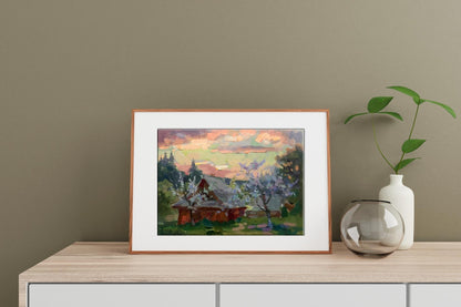 Oil painting Spring evening Batrakov Vladimir Grigorievich