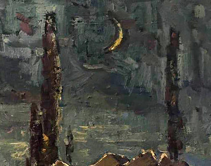 Oil Painting Nature Landscape Village landscape 