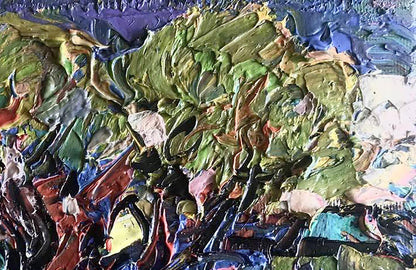 Oil Painting Nature Landscape Village landscape Art 