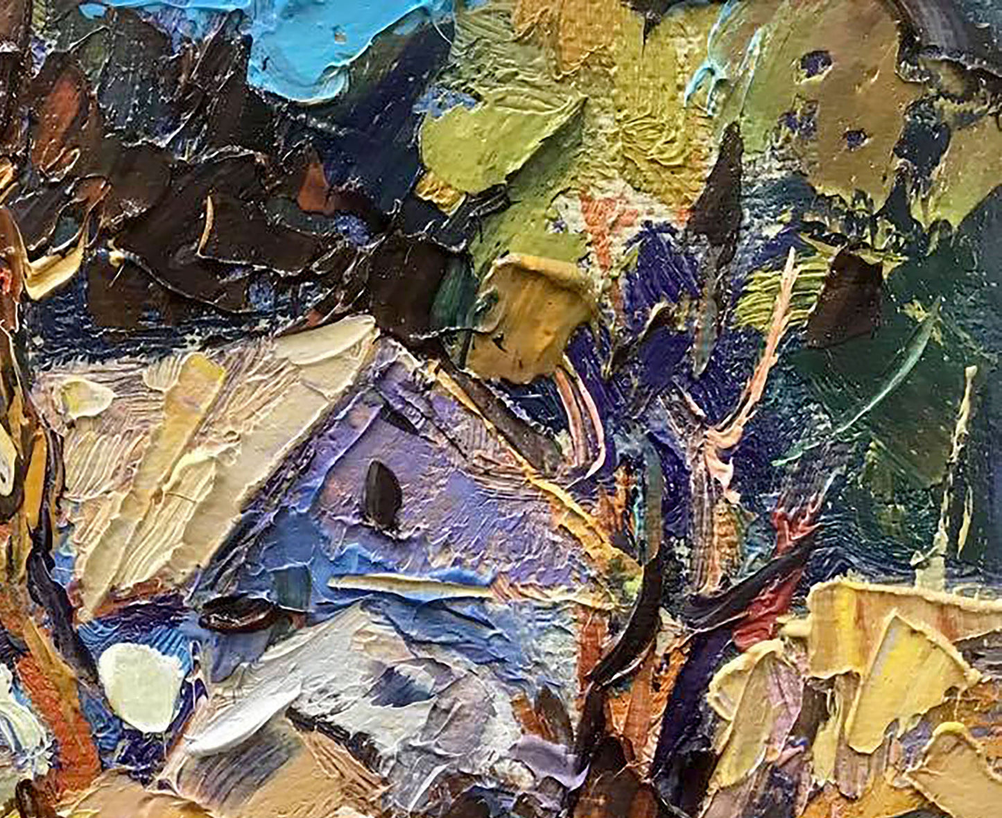 Oil Painting Nature Landscape Village landscape Art 