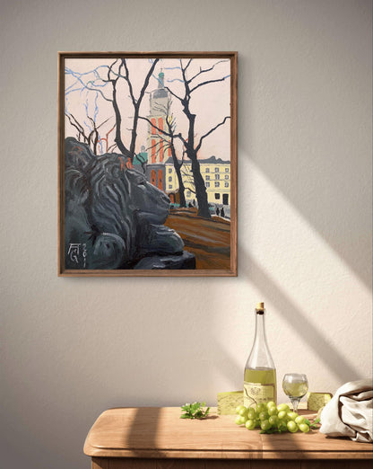 Oil painting Town Square Oleksandr Gukalov