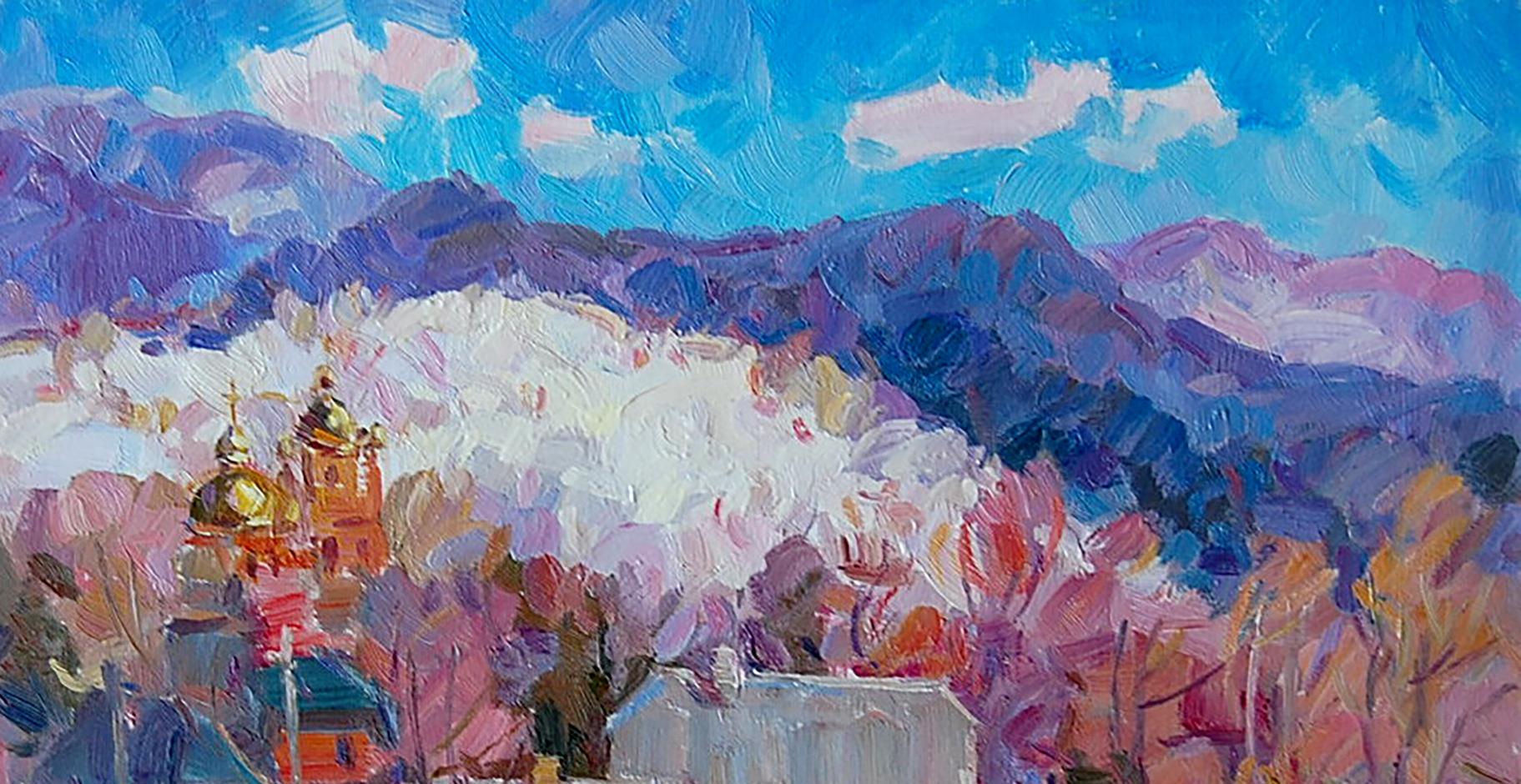 Oil Painting Mountain Nature Landscape 