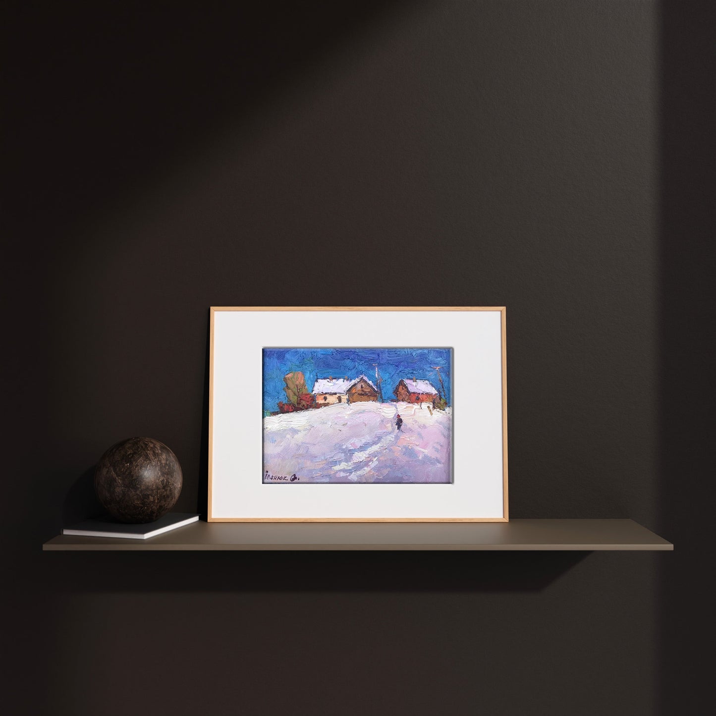 Oil Painting Nature Landscape Village 