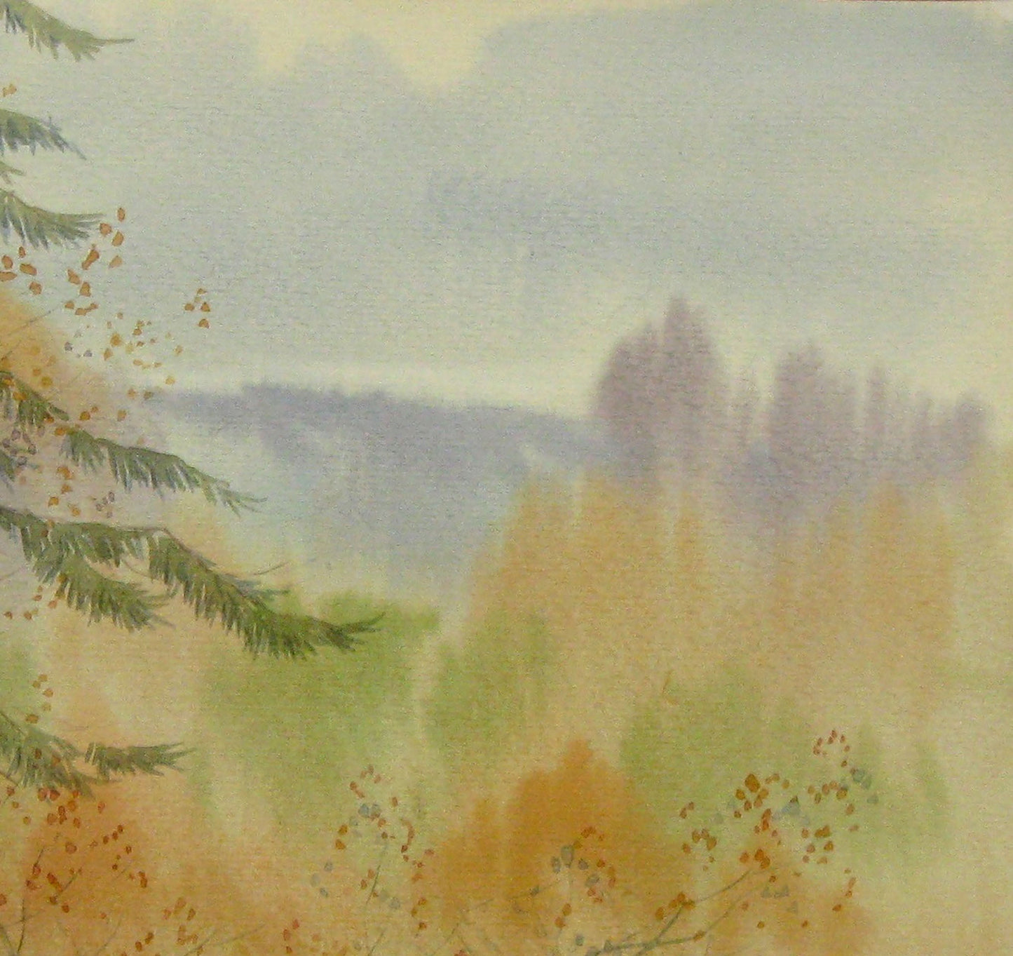 Forest in October, a watercolor by Valery Savenets