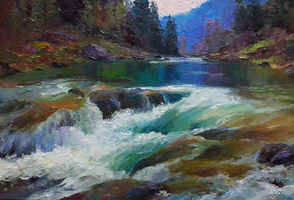 Oil painting Mountain river Serdyuk Boris Petrovich №SERB 301