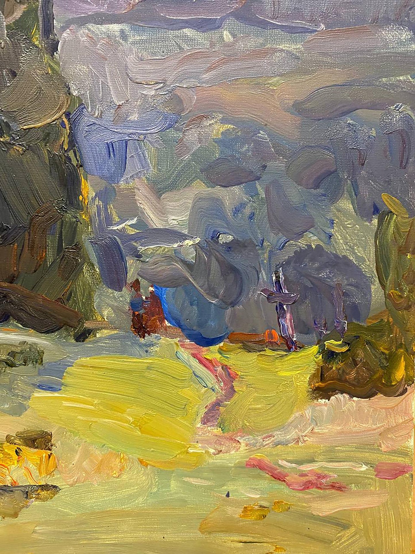 Oil painting On a hill Chernov Leonid Ivanovich