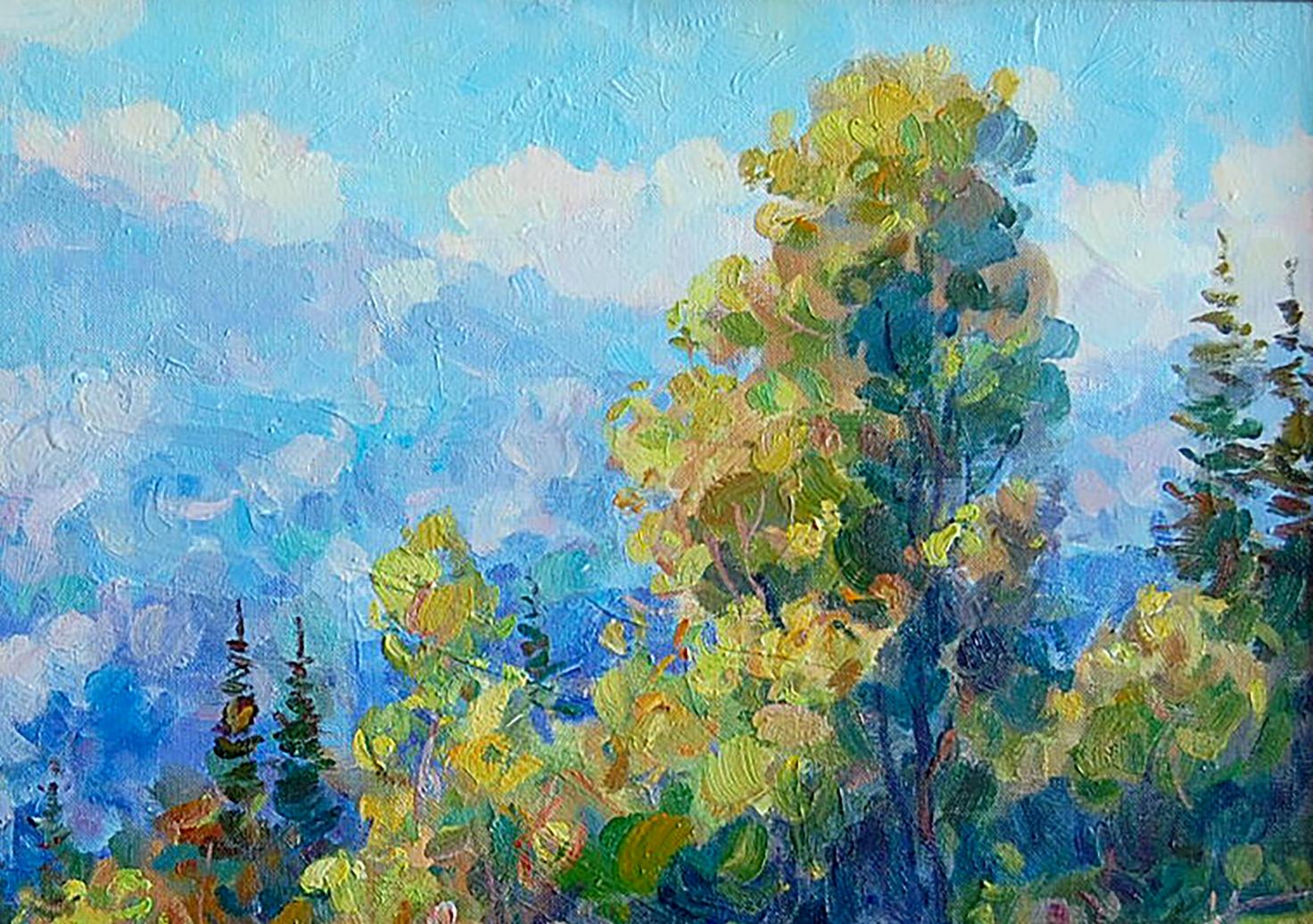 Oil Painting Mountain Nature Landscape 