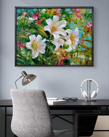 Abstract oil painting Summer flowers Anatoly Tarabanov