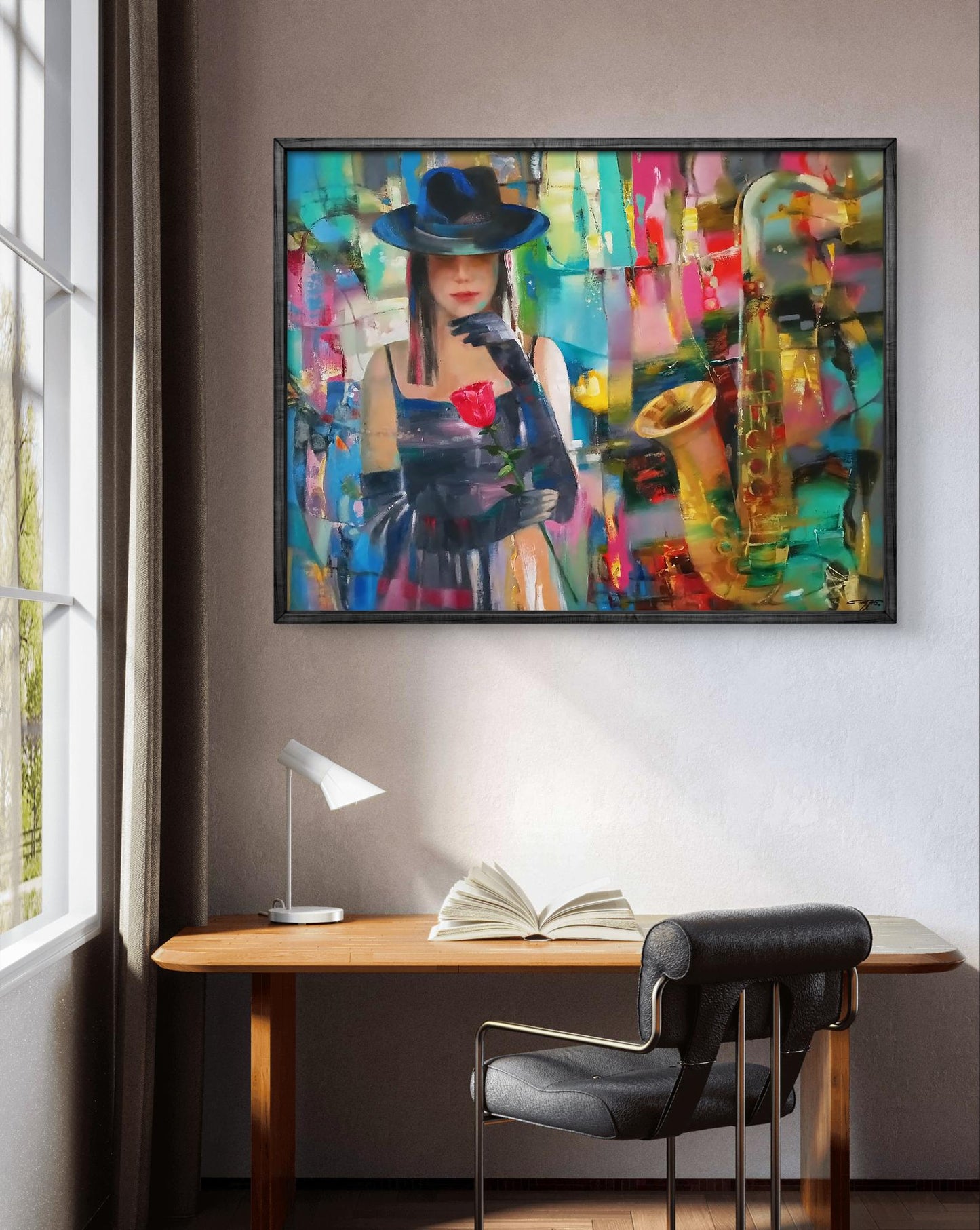 Abstract oil painting Evening Blues Anatoly Tarabanov