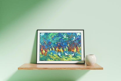 Oil Painting Nature Landscape Village landscape Art 