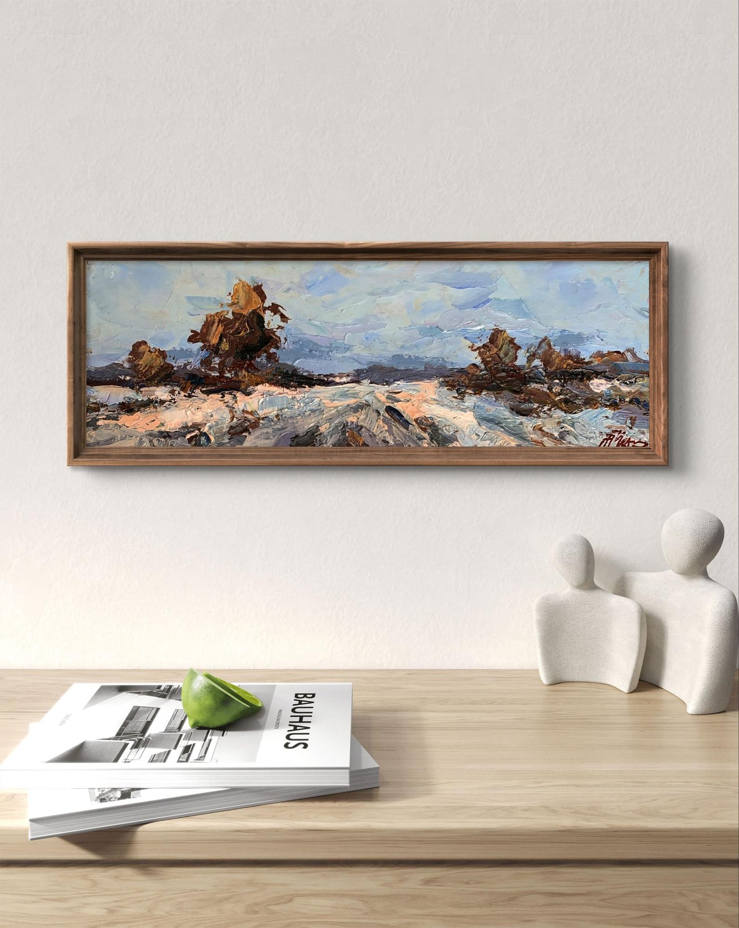 Oil painting Winter road Oleksiyander Cherednichenko