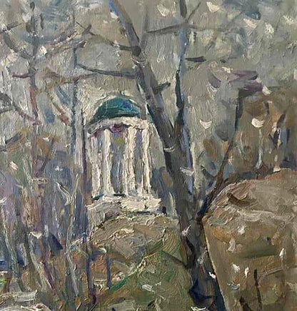 Oil painting Winter Landscape City landscape