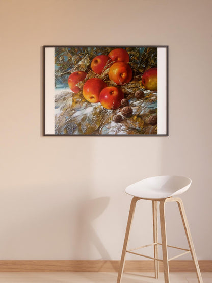 Abstract oil painting Autumn apples Anatoly Borisovich Tarabanov