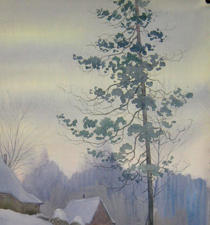 Winter Evening rural landscape