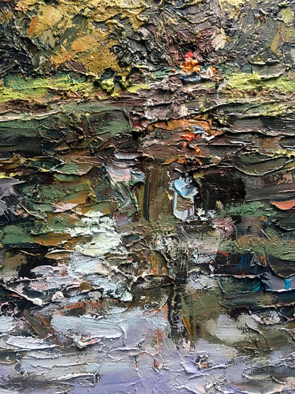 Oil painting lake Landscape 