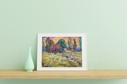 Oil painting Summer day 