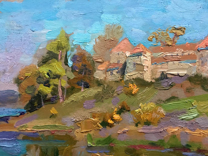 Oil painting Panorama of the castle Batrakov Vladimir Grigorievich