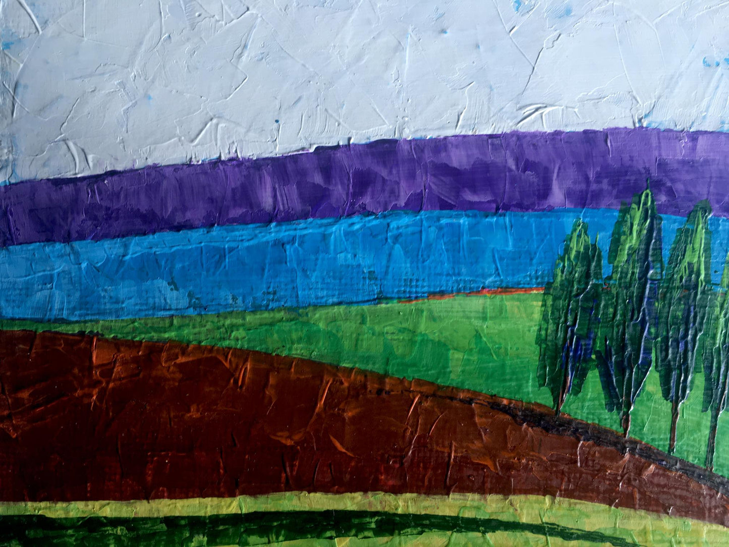 Oil painting Lonely trees in the fields Zadorozhnya V. V.