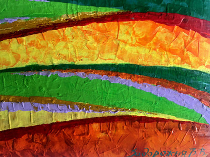 Oil painting Summer perspective after rain V. Zadorozhnya