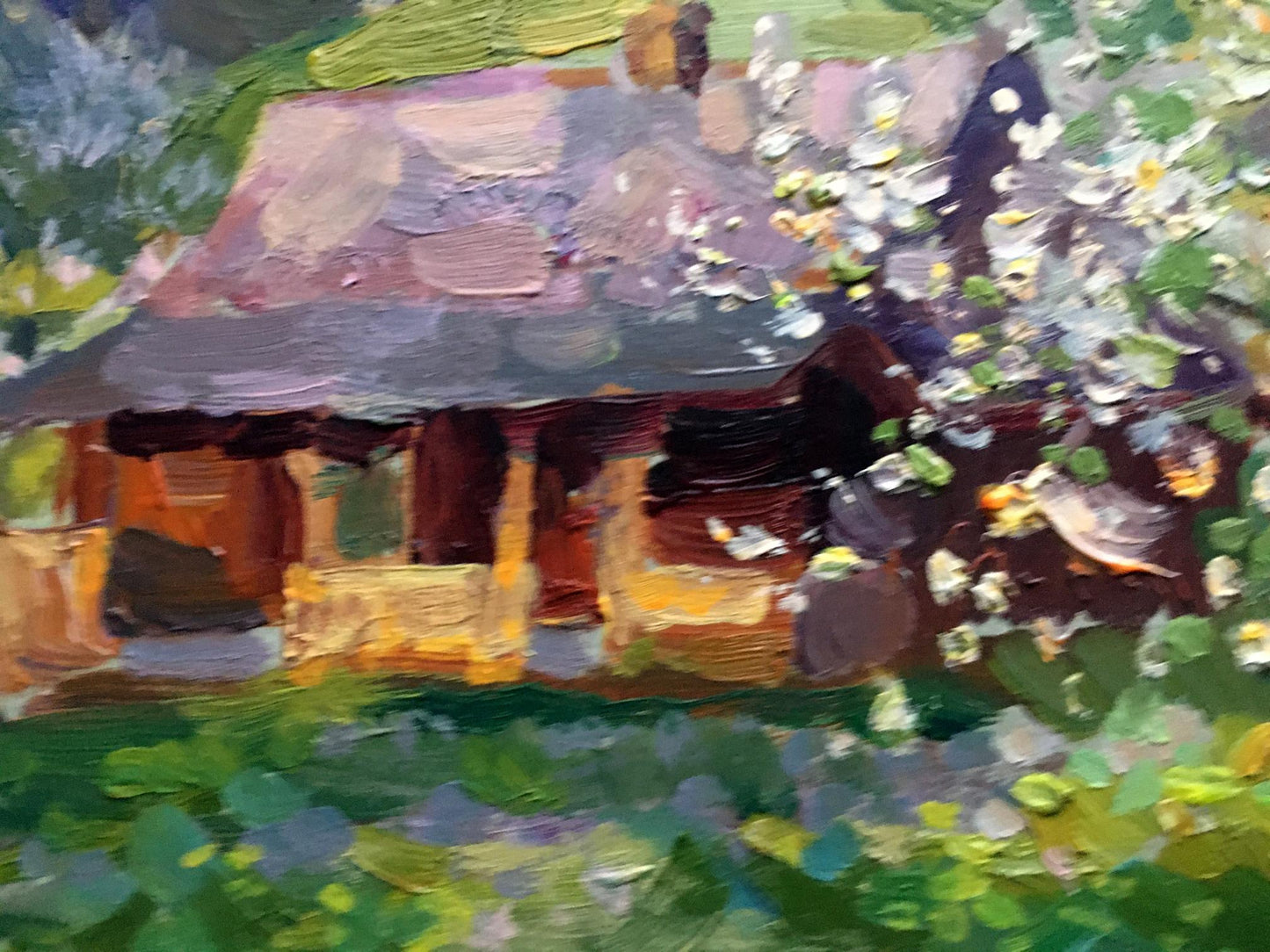 Oil painting Apple trees bloom Batrakov Vladimir Grigorievich