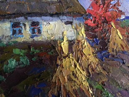 Oil Painting Nature Landscape Village landscape Art 