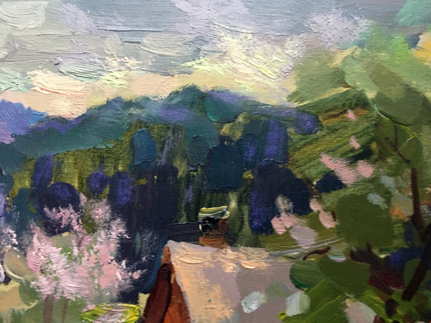 Oil painting Carpathian spring Batrakov Vladimir Grigorievich