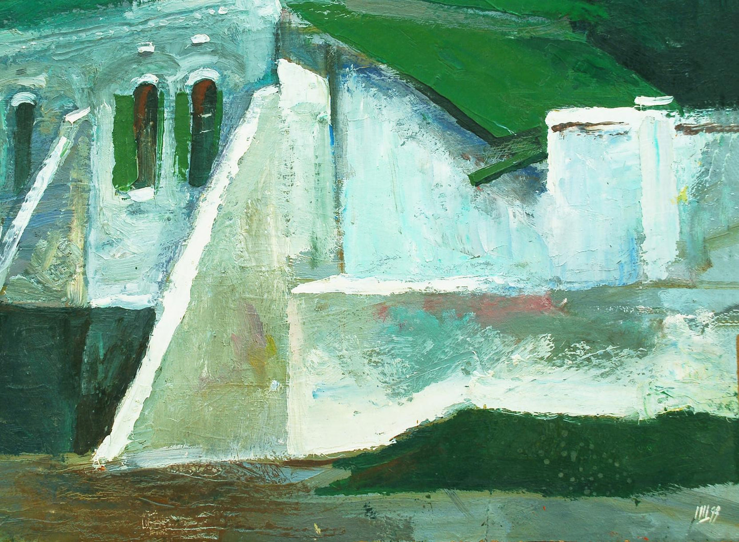 Oil painting Buttress House Egor Shvachunov