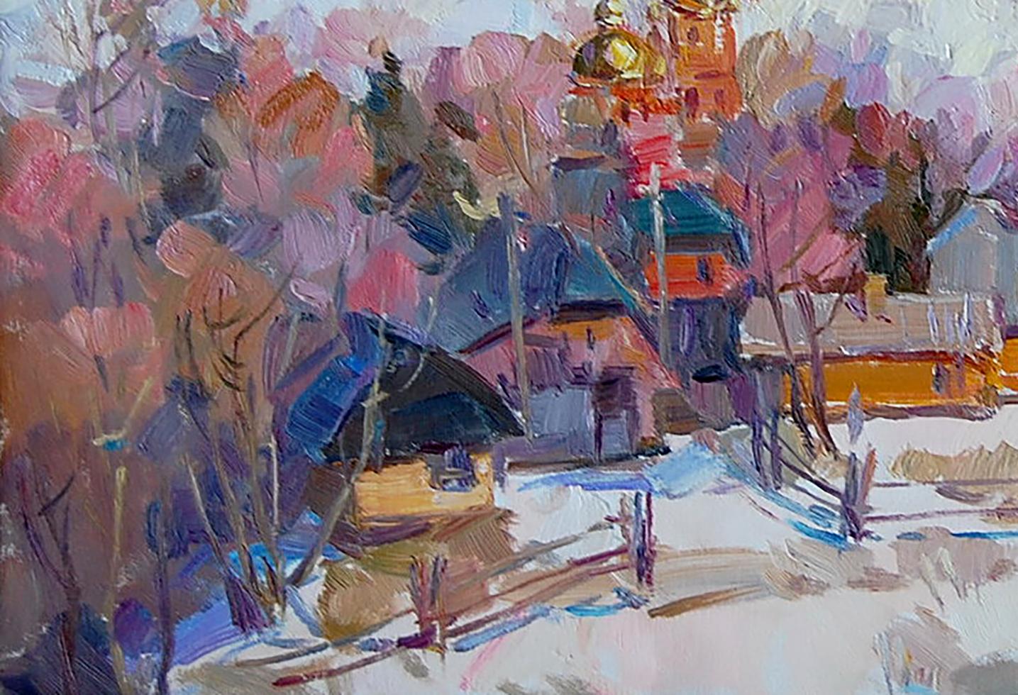 Oil Painting Mountain Winter Landscape 