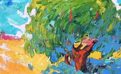 Oil Painting Nature Landscape Village landscape Art 