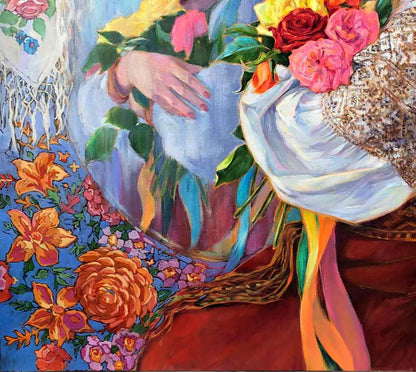 Oil painting Ukrainian Woman portrait Osnach Olesia