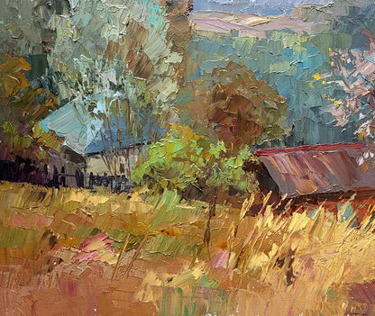 Oil painting Landscape of Bozhok village Serdyuk Boris Petrovich