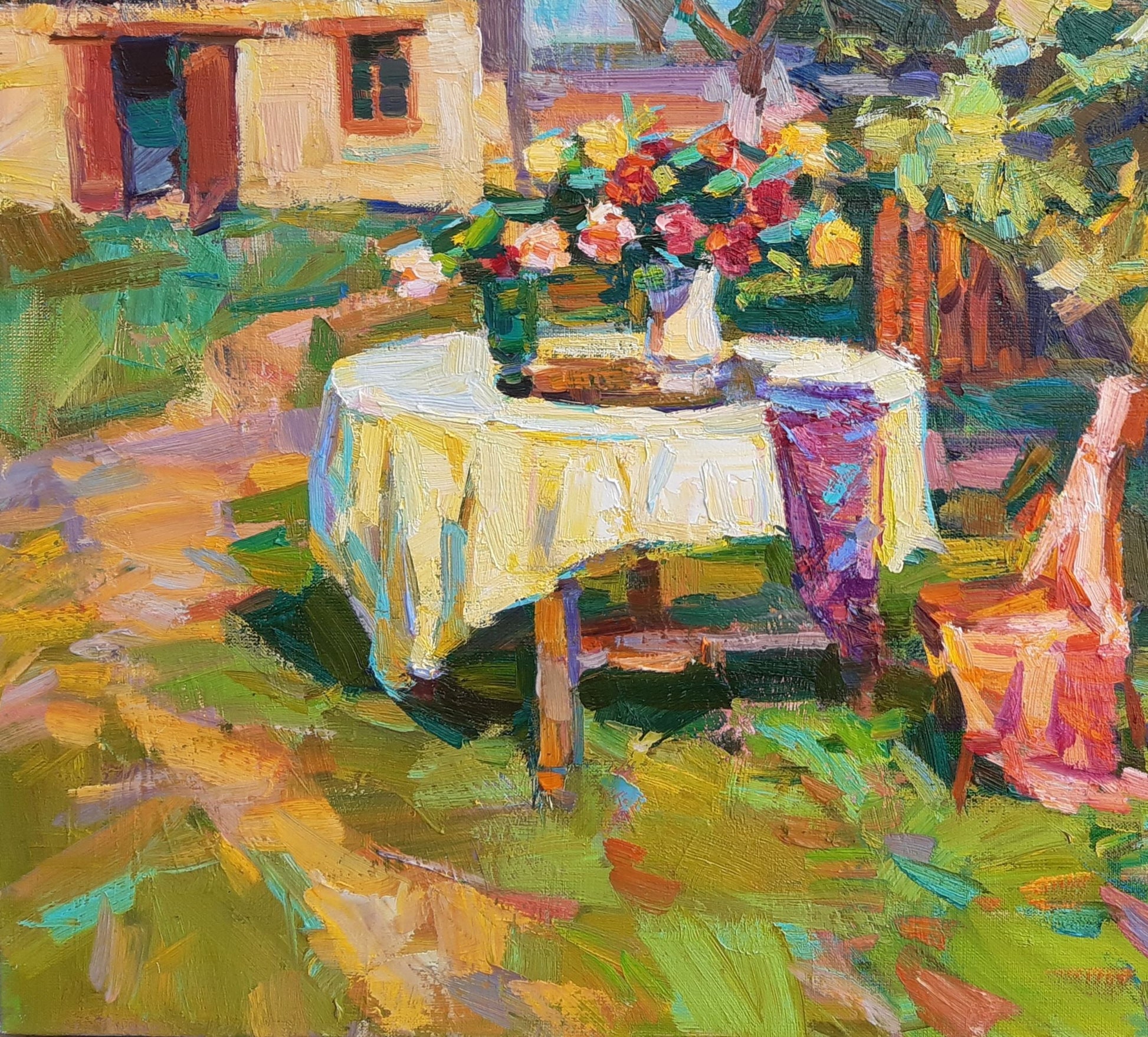 Oli painting Summer Rural landscape Pereta Vyacheslav