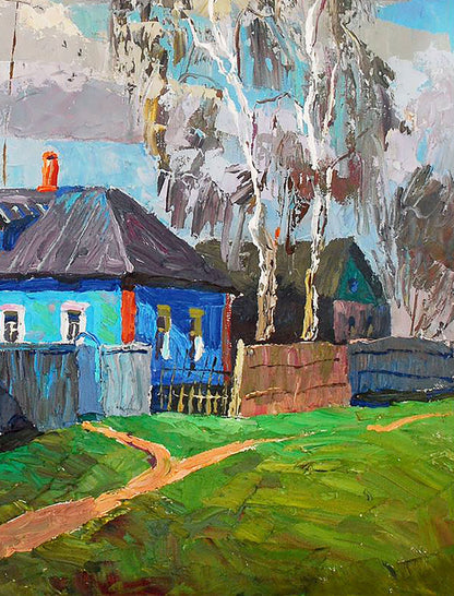 Oil painting Spring in the city of Divination Egor Shvachunov