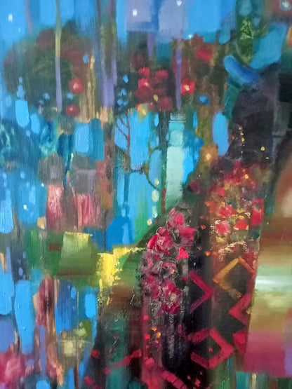 Abstract oil painting City of Sun Anatoly Borisovich Tarabanov