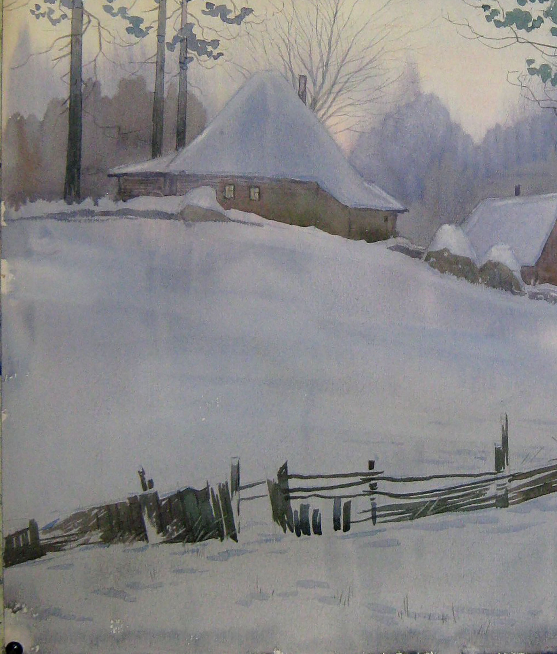 Evening Winter countryside