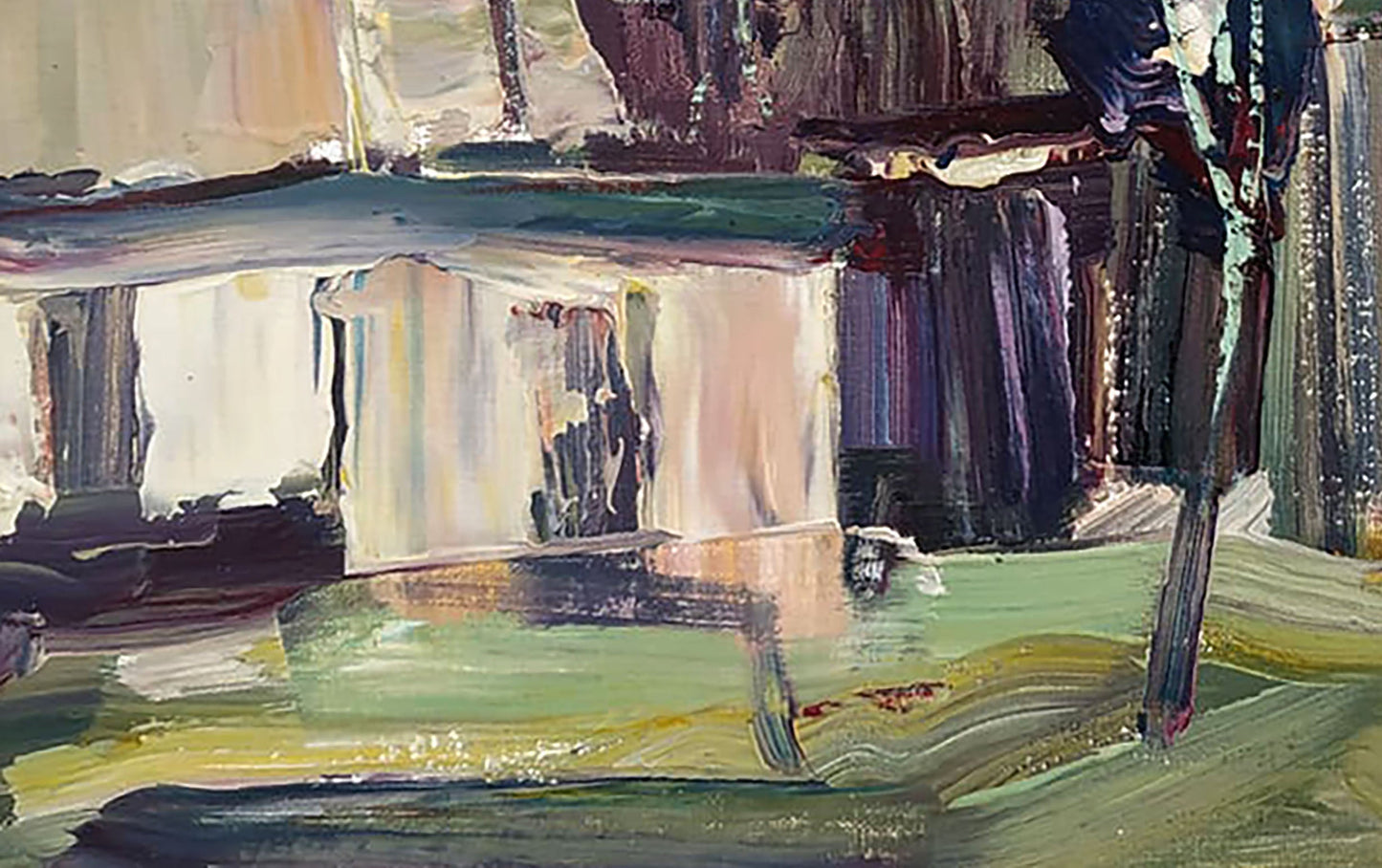 Oil painting rural yard Mazur Vladimir